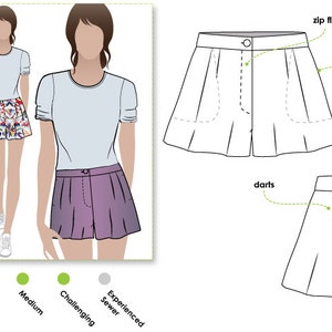 Kitty Short Sewing Pattern Sizes 4 6 8 Women's PDF - Etsy
