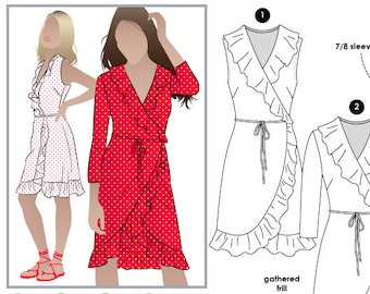 Giselle Dress - Sizes 28, 30 - PDF women's dress sewing pattern by Style Arc