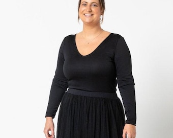 Style Arc | Sizes 4 - 16 | Farrah Knit Bodysuit | PDF pattern for printing at home or print store