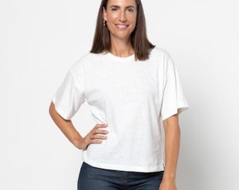 Stijlboog | Maten 4 - 16 | Hayden gebreid T-shirt | PDF-naaipatroon om thuis of in een drukkerij af te drukken
