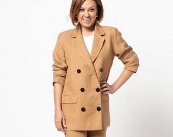 Style Arc | Sizes 4 - 16 | McKenzie Woven Blazer | PDF sewing pattern for printing at home or print store