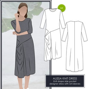 Style Arc Sewing Pattern Alissa Knit Dress Sizes (Download Now) - Etsy