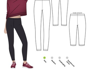 Laura Knit Legging // Sizes 4, 6 & 8 // Pull on Legging Sewing Pattern for Women // DIY clothing // PDF pattern // Sewing Project