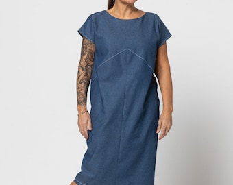 Rozmiary 18–30 (AU/UK) Sukienka Mila Designer – wykrój w formacie PDF | Prosta sukienka typu cocoon | Style Arc Patterns