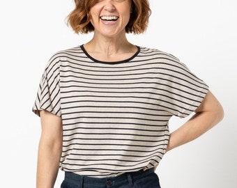 Style Arc | Sizes 10 - 22 | Besharl Knit Tee Pattern | PDF pattern for printing at home or print store