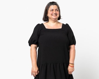 Style Arc | Sizes 4 - 16 | Clementine Woven Top and Dress Pattern | PDF sewing pattern for printing at home or print store