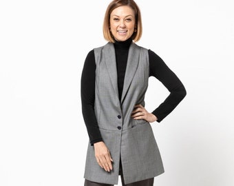 Style Arc | Sizes 4 - 16 | Andrea Woven Vest | PDF pattern for printing at home or print store