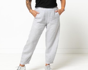 Style Arc | Storlekar 18 - 30 | Barry Woven Pant | PDF-mönster för utskrift hemma eller i tryckeri