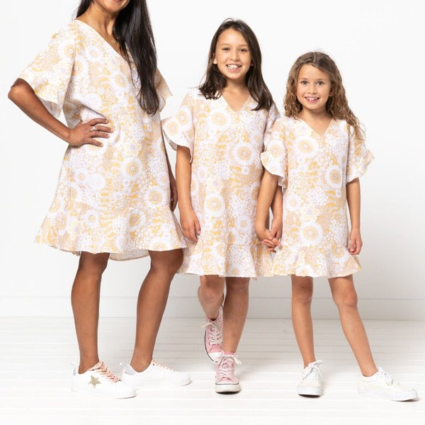 Style Arc K I D S / tailles 2 - 8 - Pixie Kids Woven Dress - Patron PDF à imprimer à la maison ou en magasin d'impression