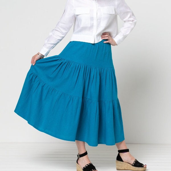 Style Arc | Sizes 4 - 16 | Lila Tiered Skirt | PDF pattern for printing at home or print store