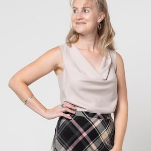 Style Arc | Sizes 4 - 16 | Monroe Woven Top Pattern | PDF pattern for printing at home or print store