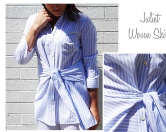 Juliet Woven Shirt - Sizes 28, 30 - PDF women's sewing pattern by Style Arc