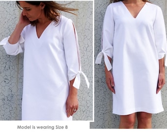 Marilyn Woven A-Line Dress Sewing Pattern - Sizes 16, 18 & 20 - Downloadable PDF Dress Pattern