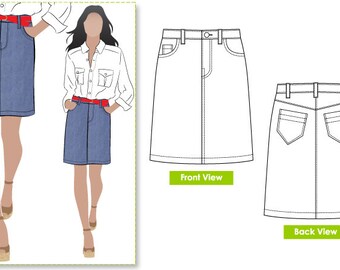 free long denim skirt pattern