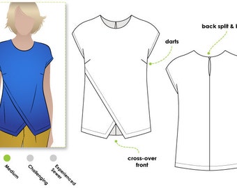 Fern Woven Top - Sizes 18, 20, 22 - Women's Sewing Pattern - Woven Top PDF Sewing Pattern by Style Arc