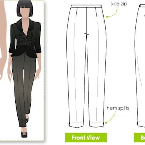 Willow Pant - Sizes 6, 8, 10 - Women's PDF Sewing Pattern - Downloadable PDF by Style Arc for Printing at Home