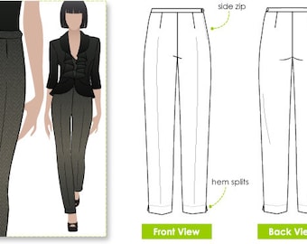 Willow Pant - Sizes 22, 24, 26 - Women's PDF Sewing Pattern - Downloadable PDF by Style Arc for Printing at Home