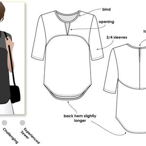 Dixie Woven Top - Sizes 16, 18, 20 - PDF Pattern for Women by Style Arc - Sewing Projects - Digital pattern for instant download