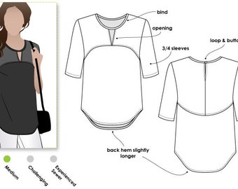 Dixie Woven Top - Sizes 10, 12, 14 - PDF Pattern for Women by Style Arc - Sewing Projects - Digital pattern for instant download