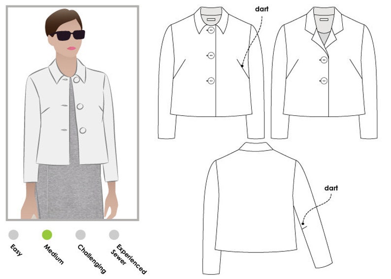 Harriet Jacket Sizes 14 16 18 PDF Sewing Pattern for - Etsy