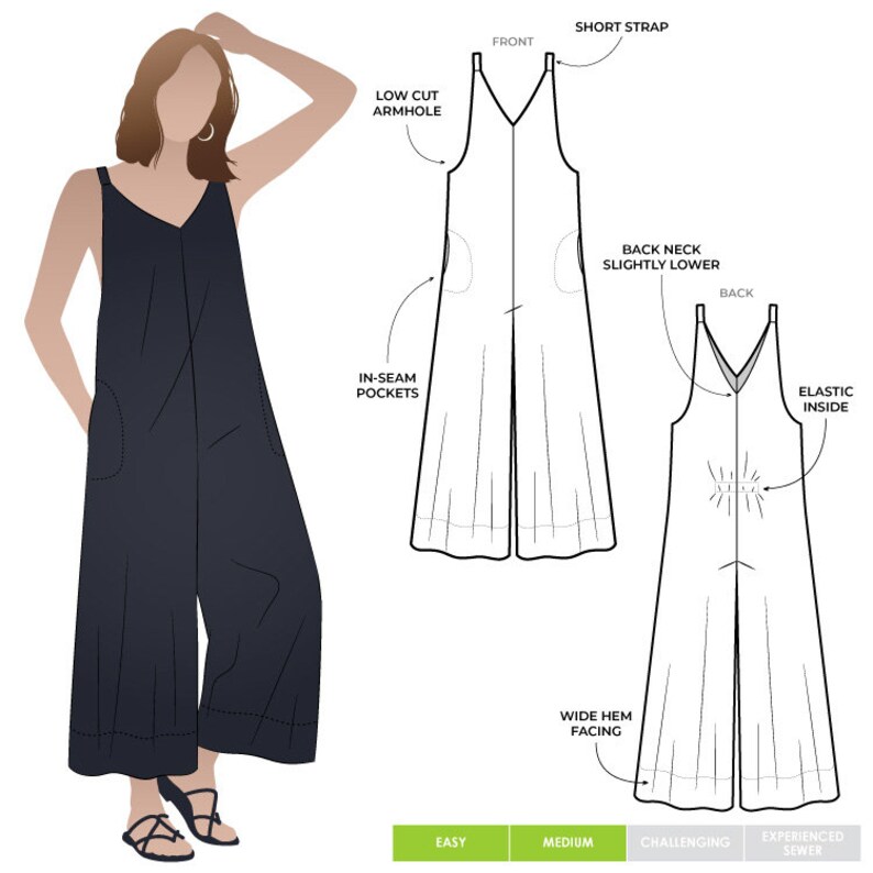 Sizes 10, 12, 14 Norman Jumpsuit PDF patterns for printing at home by Style Arc No paper patterns will be posted image 2