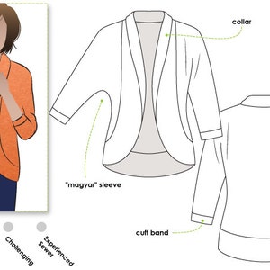 Women's Sewing Pattern - Fiona Knit Top - Sizes 16, 18, 20 - Cardi Sewing Pattern by Style Arc