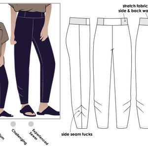 Daphne Duo Pant Sewing Pattern Sizes 22 24 26 - Etsy