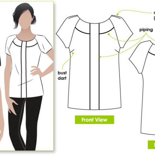All Sizes PDF Sewing Pattern /& Instructions Women\u2019s Blouse Sizes 8-24 AUS Nancy Top