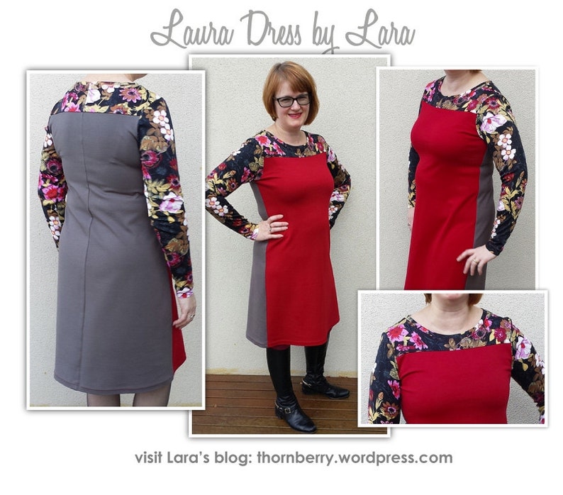 Laura Knit Dress Sizes 10, 12 & 14 PDF sewing pattern for instant download and printing at home image 2