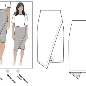Halle Stretch Skirt PDF Sewing Pattern // Sizes 10, 12, 14 // Digital PDF sewing pattern by Style Arc image 2
