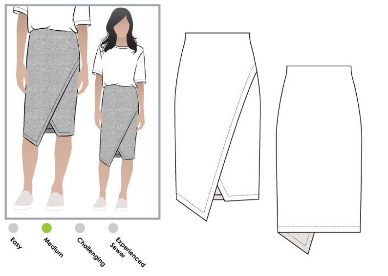 Halle Stretch Skirt PDF Sewing Pattern // Sizes 10, 12, 14 // Digital PDF sewing pattern by Style Arc image 2