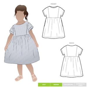 PDF Kids Dress Pattern - Lacey Kids Dress - Sizes 1-8 - Children's Dress Multisize Pattern for Download- No paper patter will be sent