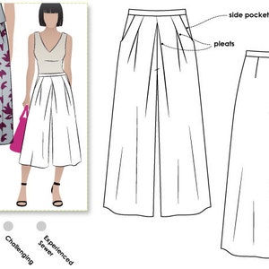 Erin Woven Culottes Sizes 10 12 14 Women's Sewing image 3