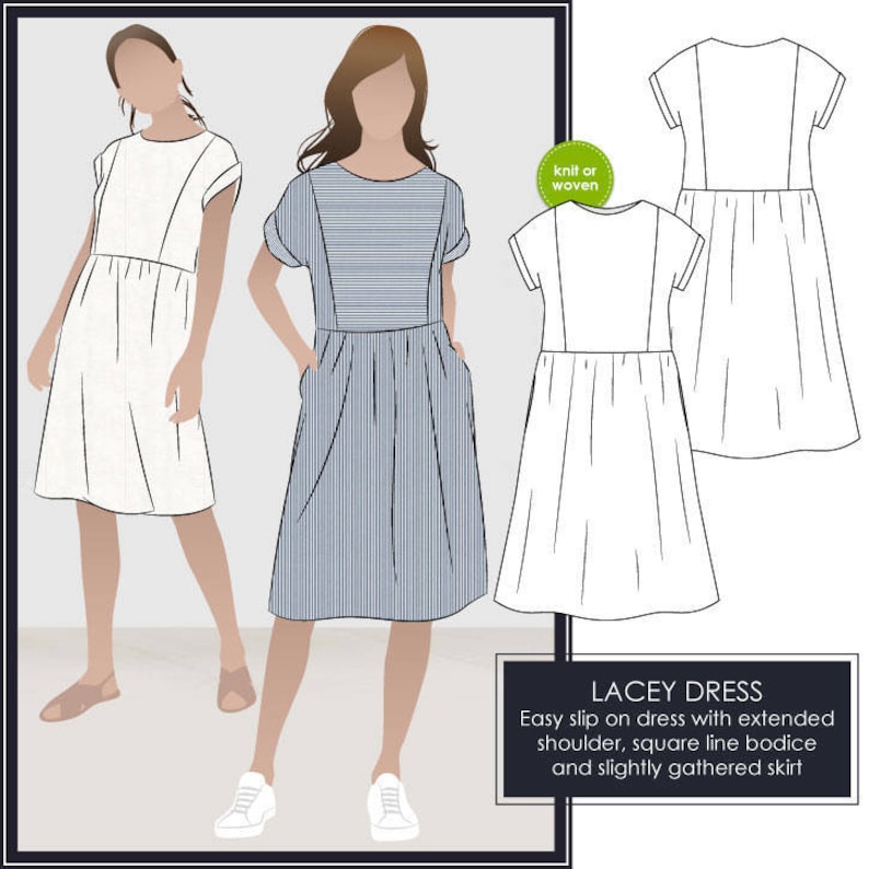 Lacey Dress Sizes 10, 12, 14 PDF women's dress sewing pattern by Style Arc image 3