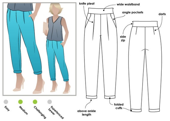Christia Pant Sizes 10, 12, 14 Women's PDF Sewing Pattern by Style