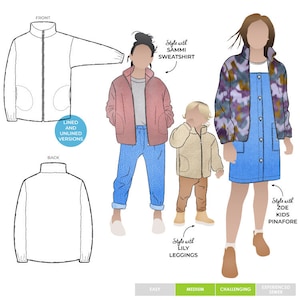 Style Arc Kids PDF Sewing Pattern - Teddy Kids Jacket - Sizes 1-8 - Children&#39;s Jacket Pattern for Download- No paper pattern will be sent