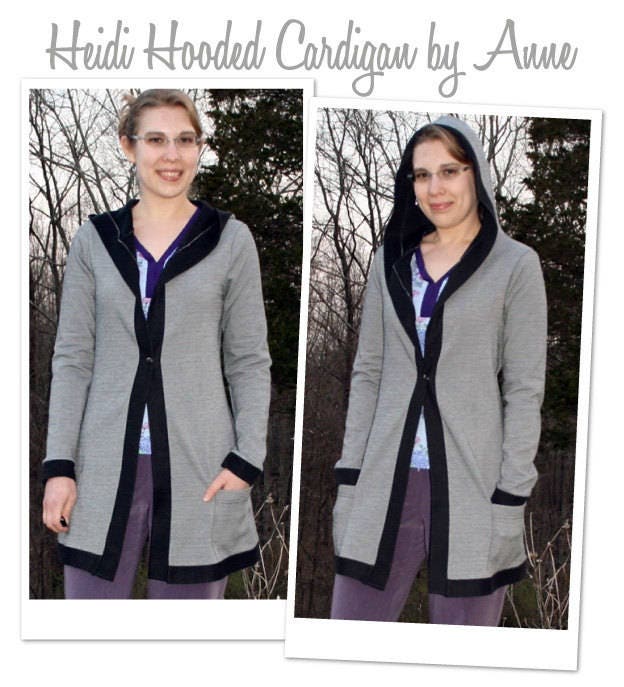 Heidi Hooded Cardi Sizes 18 20 & 22 PDF Sewing Pattern by - Etsy