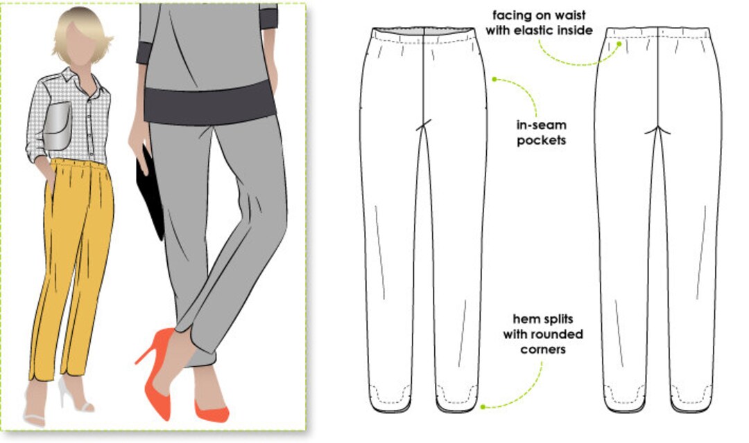 Darcy Woven Pant // Sizes 4, 6 & 8 // Women's PDF Sewing Pattern by ...