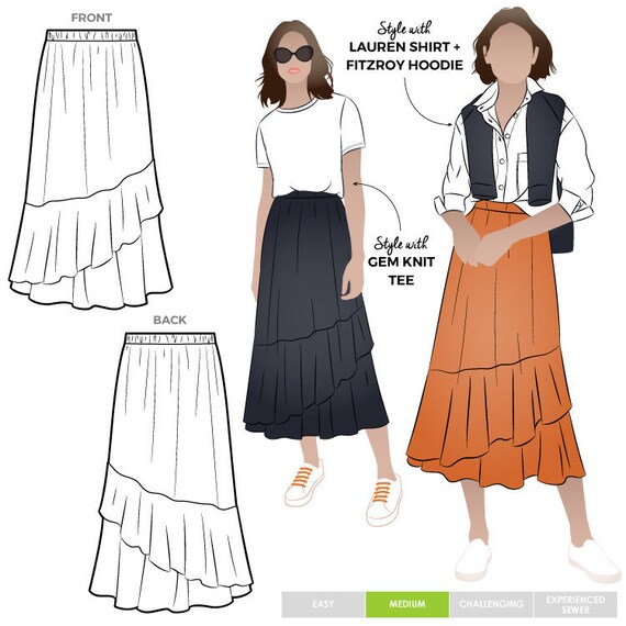 Sorrento Skirt Sizes 16 18 20 Slip on elastic waist | Etsy