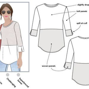 Annika Top Sizes 14, 16, 18 PDF Sewing Pattern by Style Arc for Women ...