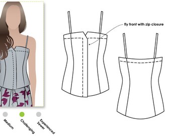 Saskia Woven Bustier - Sizes 4, 6, 8 - Bustier Sewing PDF Pattern by Style Arc - Sewing Projects - PDF pattern for instant download