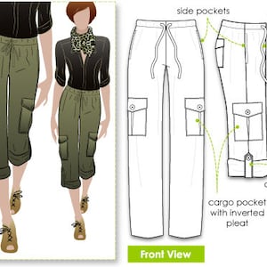 Kerry Cargo Pant // Sizes 16, 18 & 20 // Women's PDF Sewing Pattern by Style Arc, Cargo Pant Pattern, DIY clothes, downloadable patttern