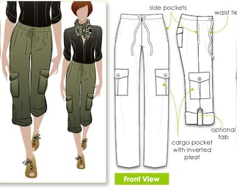 Kerry Cargo Pant // Sizes 16, 18 & 20 // Women's PDF Sewing Pattern by Style Arc, Cargo Pant Pattern, DIY clothes, downloadable patttern
