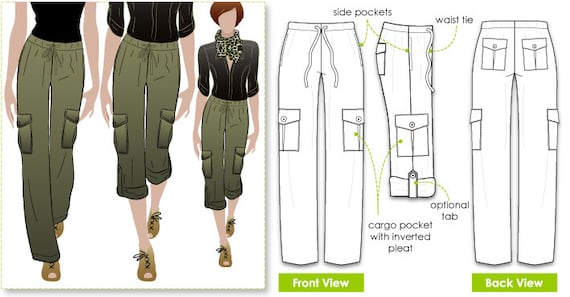 Kerry Cargo Pant // Sizes 26, 28 & 30 // Women's PDF Sewing Pattern by  Style Arc, Cargo Pant Pattern, DIY Clothes, Downloadable Patttern 