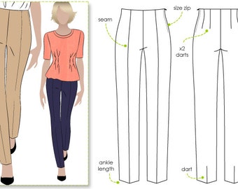 Claudia Stretch Woven Pant - Sizes 14, 16, 18 - PDF Women's Sewing Pattern by Style Arc - Digital Pattern - Sewing Project