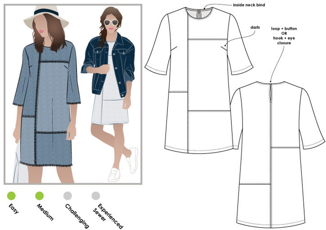 Jema Panel Dress // Sizes 10, 12 & 14 // PDF Dress Sewing Pattern by