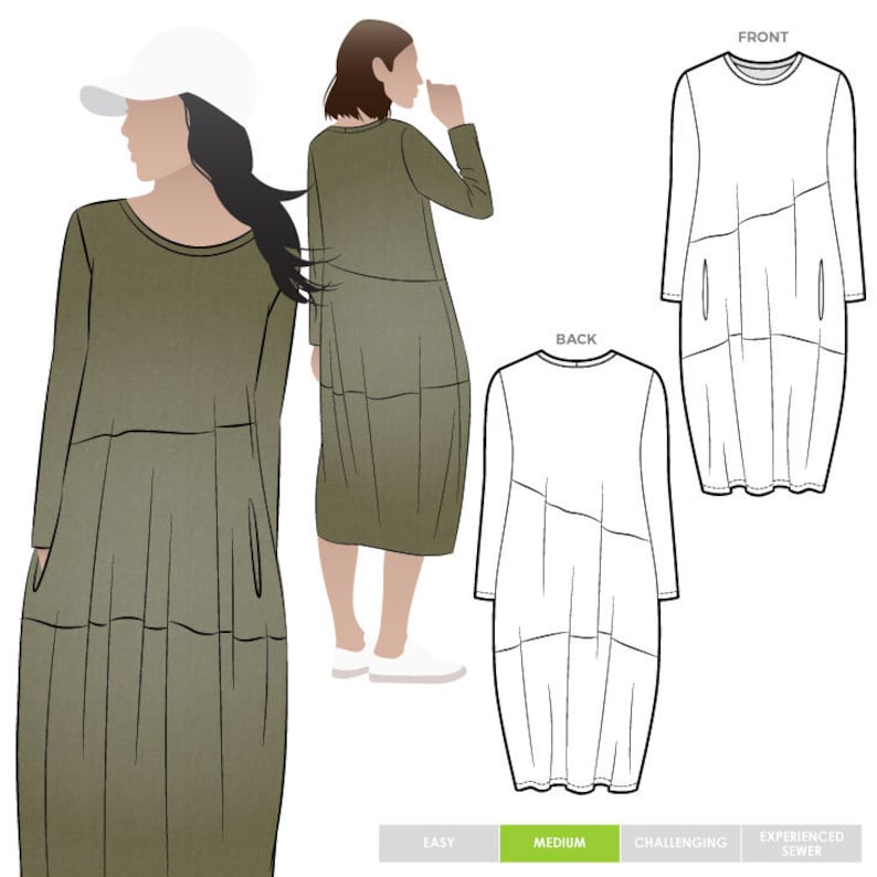 Style Arc Sewing Pattern Venice Knit Dress Sizes 16, 18, 20 Women's PDF Sewing Pattern image 2