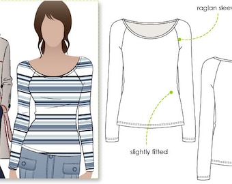 Samantha Top - Sizes 16, 18, 20 - Women's Top PDF Sewing Pattern by Style Arc for Printing at Home