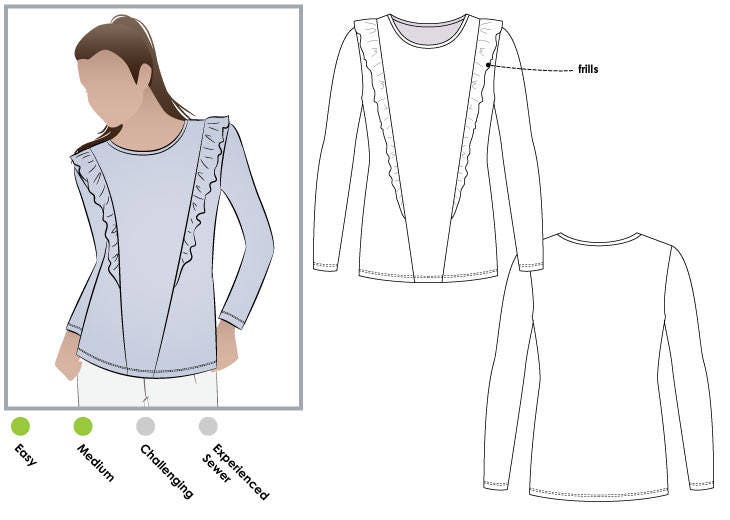 Keely Knit Top Sizes 16 18 20 PDF sewing pattern for | Etsy