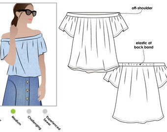 Dimity Woven Top Sizes 4 6 8 PDF Sewing Pattern for | Etsy